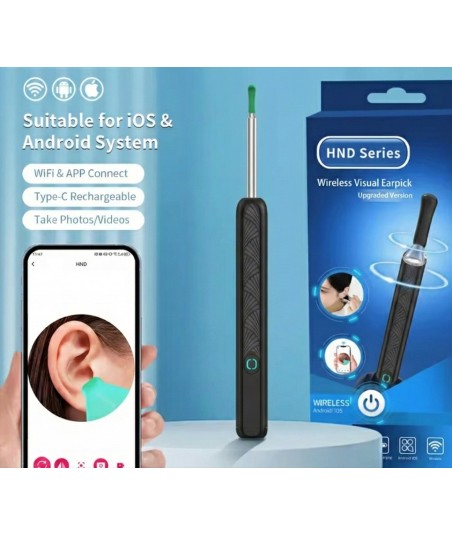 Bezprzewodowy otoskop z kamerą HD i WiFi do uszu