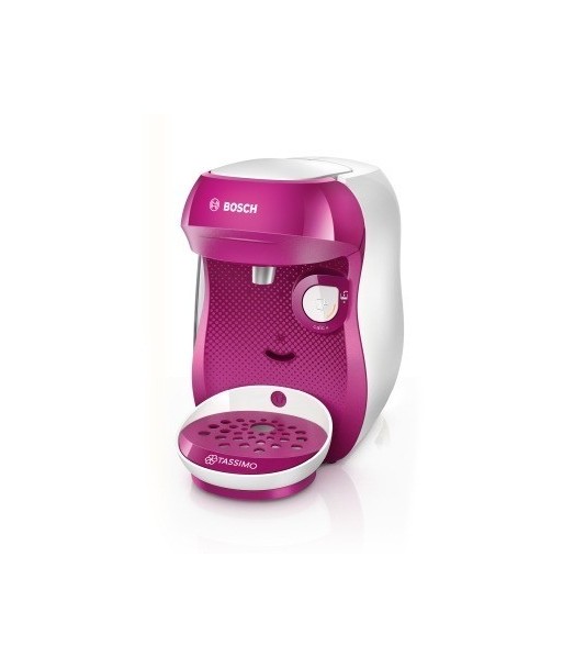 Różowy ekspres do kawy na kapsułki Bosch Tassimo Happy