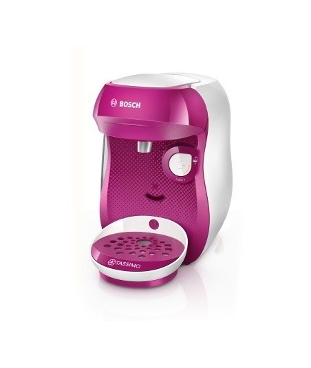 Różowy ekspres do kawy na kapsułki Bosch Tassimo Happy
