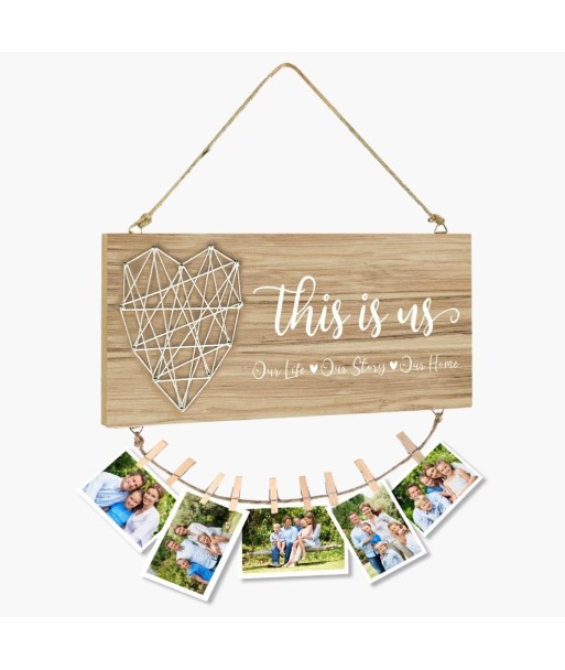 Stylowa drewniana ramka na zdjęcia MIOKUP do postawienia lub powieszenia