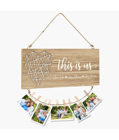 Stylowa drewniana ramka na zdjęcia MIOKUP do postawienia lub powieszenia