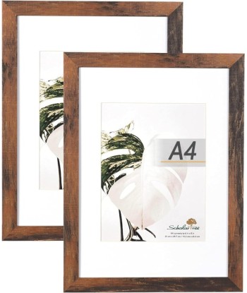 Brązowa drewniana ramka na zdjęcia format A4 certyfikat