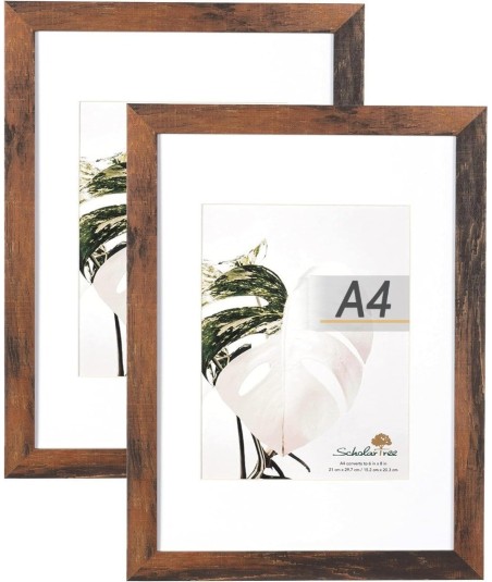 Brązowa drewniana ramka na zdjęcia format A4 certyfikat