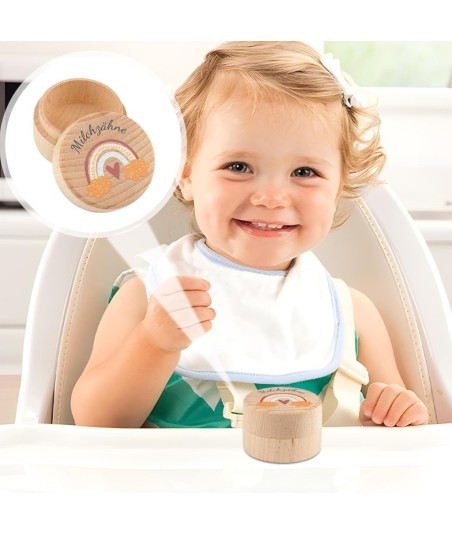 Drewniane pudełeczko organizer na zęby mleczne z grawerem