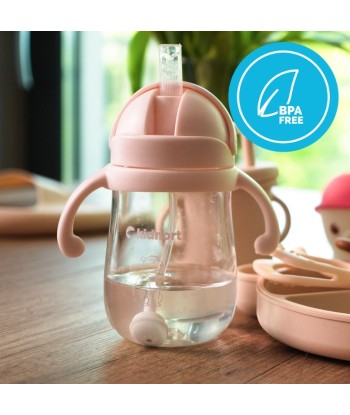 Różowy bidon niekapek Bringebaer 300ml dla dzieci 6m+