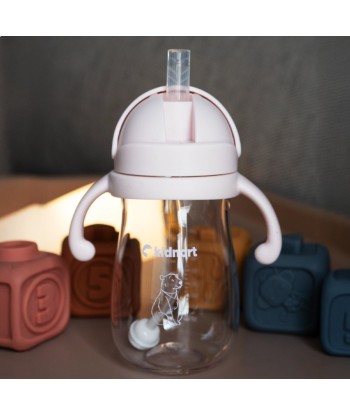 Bidon Niekapek 300ml Bringebaer Różowy | Słomka Grawitacyjna | BPA FREE