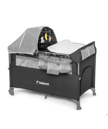 Ciemnoszare łóżeczko turystyczne 3w1 STUGAN widok ogólny