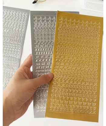 Naklejki Litery Cyfry Motylki Gwiazdki | Złote i Srebrne | 20 Arkuszy