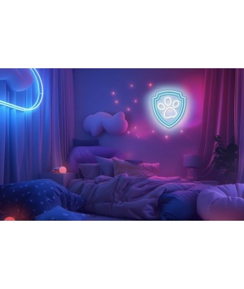 Neon LED Psi Patrol Łapa | Lampka Nocna Ścienna | Symbol Paw Patrol