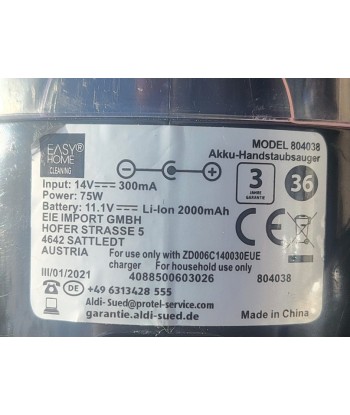 Odkurzacz Ręczny Bezprzewodowy Easy Home 75W | Mocny