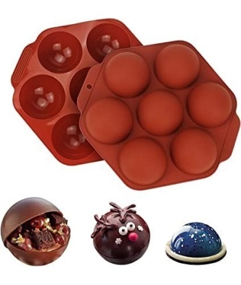 Brązowa forma silikonowa z 7 gniazdami w kształcie półkul