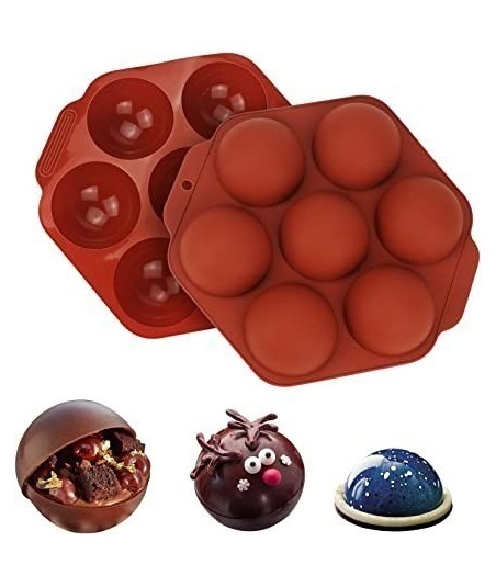 Brązowa forma silikonowa z 7 gniazdami w kształcie półkul
