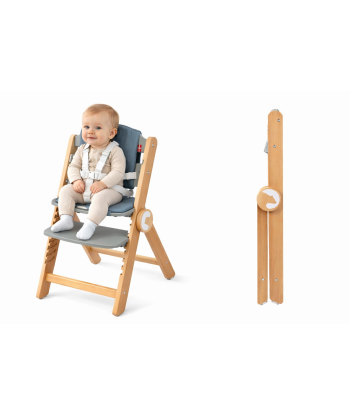 Krzesełko do karmienia drewniane Drömmer Unique szare widok z przodu