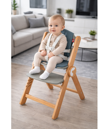 Krzesełko do karmienia Drewniane Drömmer Unique Szare | Kidnort