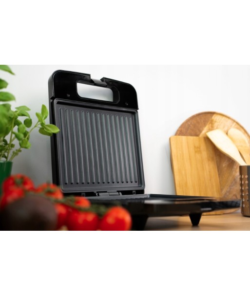 Elektryczny opiekacz panini Huslog na 4 kanapki – czarny grill