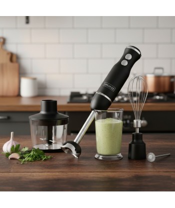 Blender ręczny Smukee Vintage 700W czarny zestaw 4w1