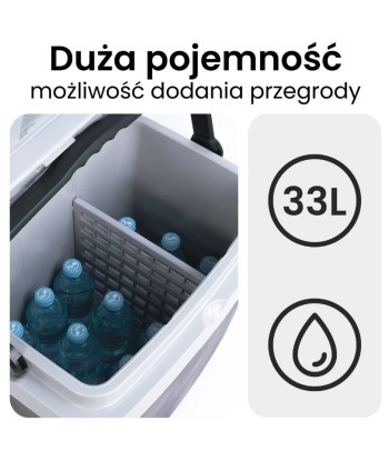 Lodówka turystyczna Huslog 33L na kółkach - Chłodzenie i Grzanie