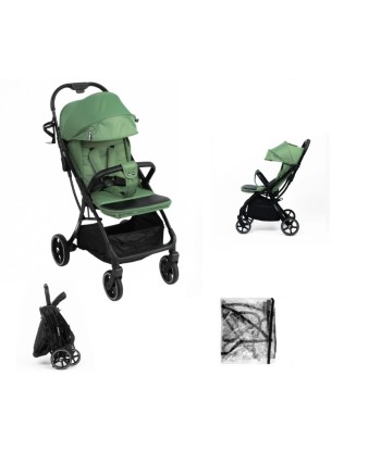 Wózek spacerowy Kidnort Fjällräv kolor zielony złożony z akcesoriami