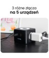 Przedłużacz kostka Huslog z gniazdami 230V i portami USB-C podświetlenie LED
