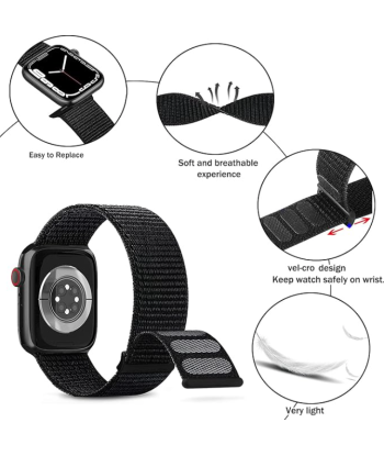 Zestaw 3 pasków Premium do Apple Watch 42-49mm – Bezpieczny Stopper