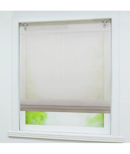 Roleta rzymska ESLIR biała z brązowym akcentem 80x130 cm